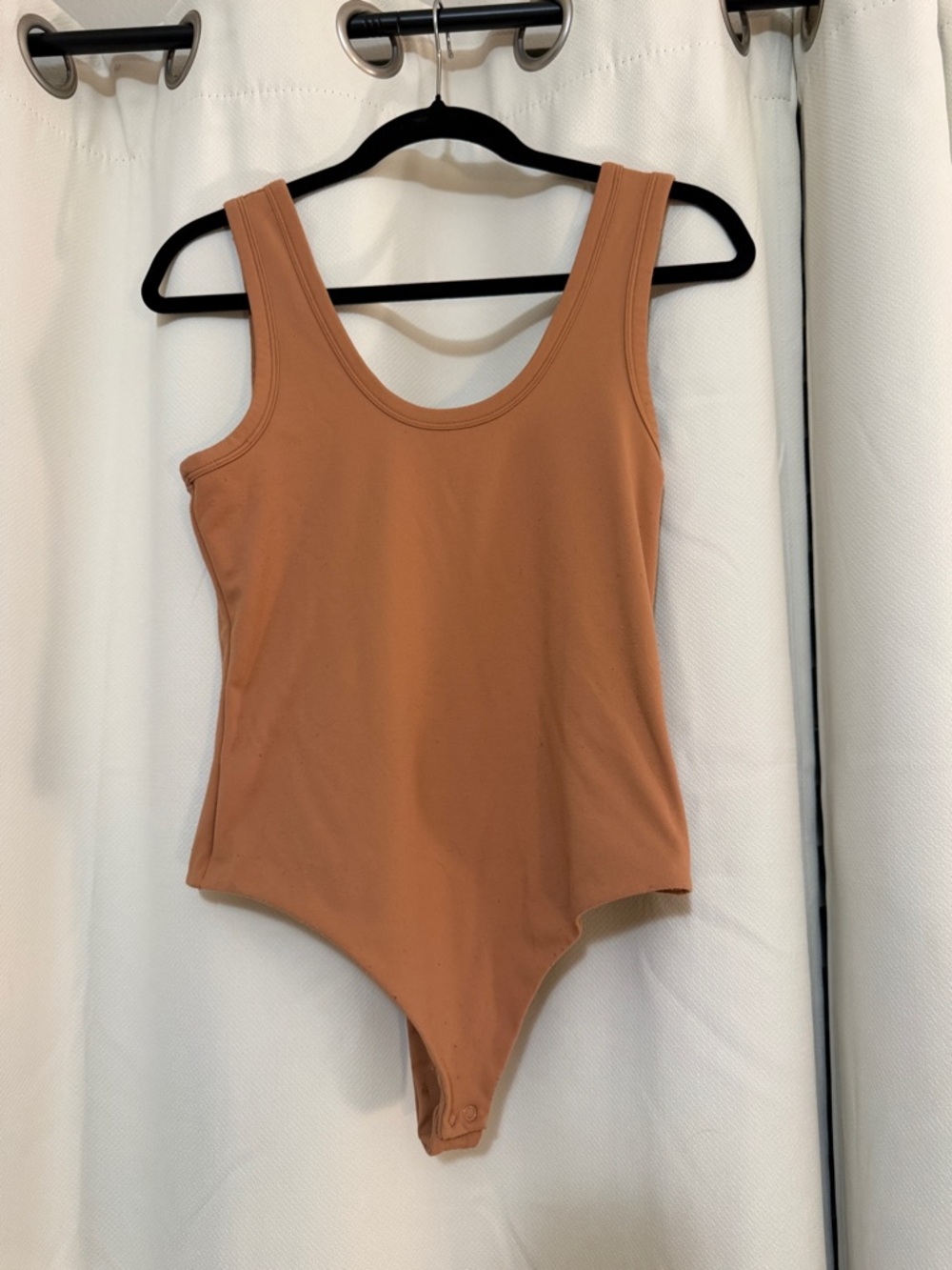 nuuds Warm Camel Scoop Neck Bodysuit
